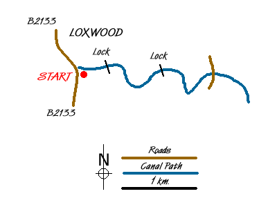 Route Map - The Wey & Arun Canal, Loxwood Walk