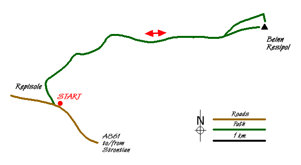 Route Map - Beinn Resipol Walk