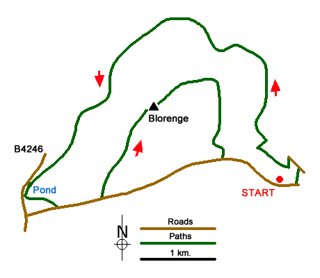 Route Map - Keeper's Pond & Blorenge Walk