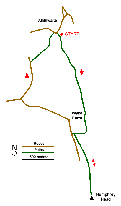 Route Map - Humphrey Head from Allithwaite Walk