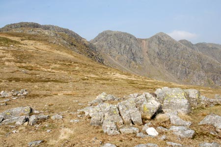 The Crinkle Crags from the main approach path