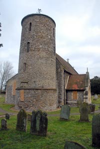 The round towered church at Burnham Deepdale