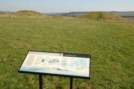 Overton Hill with information board explaining the site