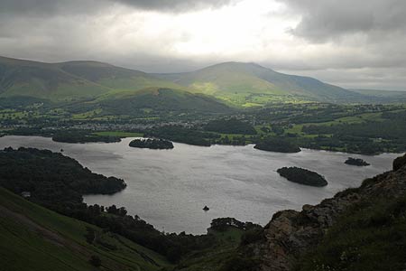 A stormy Derwentwater from the summit of Cat Bells