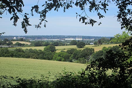 View from the church on the hill at Nazeing