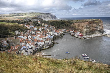 The pretty village and harbour of Staithes 