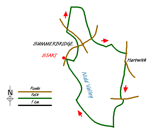 Route Map - Dacre Banks Circular Walk