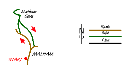 Route Map - Malham Cove from Malham Walk
