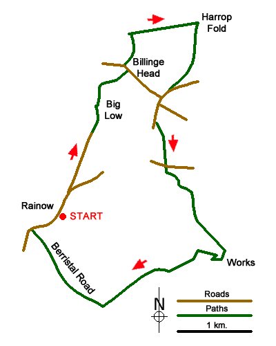 Route Map - Rainow Circular Walk