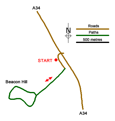 Route Map - Beacon Hill near Burghclere Walk