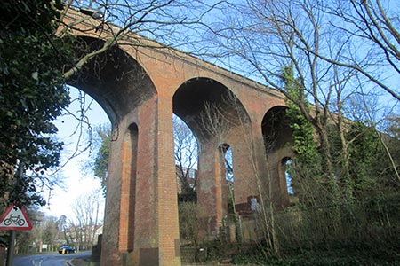 The railway viaduct near Mill Hill East station

