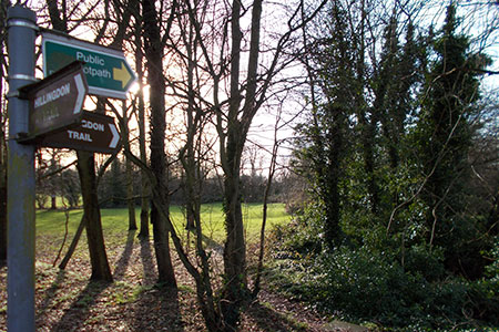 Signs for the Hillingdon Trail at Breakspear Road, northwest London

