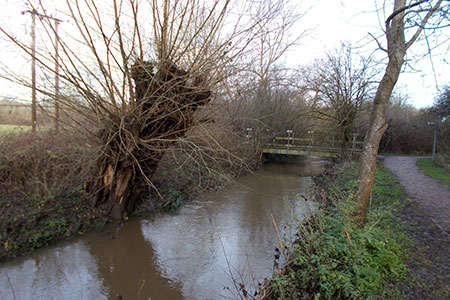 Where the Hillingdon Trail crosses a stream just before Clack Lane, northwest London