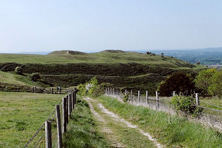 The hill fort at Hambledon Hill: the approach from the south