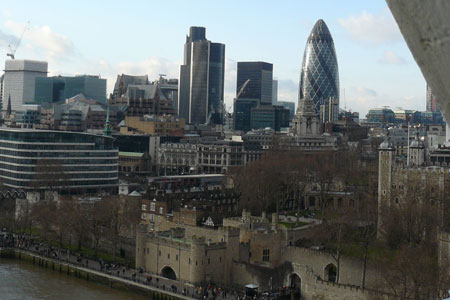 Gherkin and Tower of London
