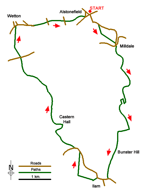 Route Map - Dove & Manifold Valleys Walk