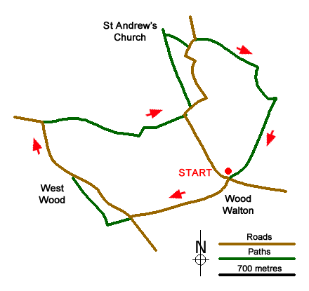 Route Map - Wood Walton Circular Walk