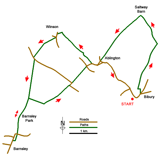 Route Map - Barnsley Park Walk