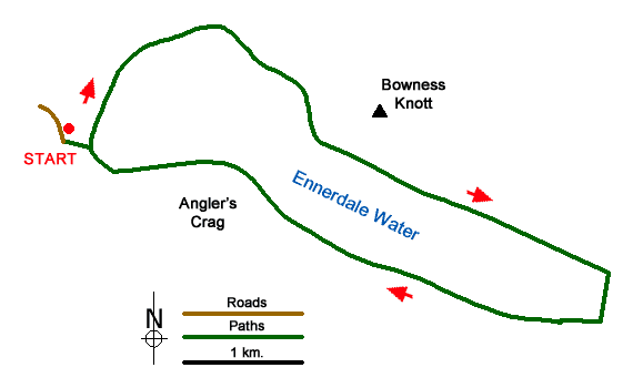 Route Map - Ennerdale Water Circular Walk