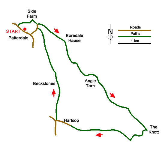 Route Map - Angle Tarn and Hayeswater Walk