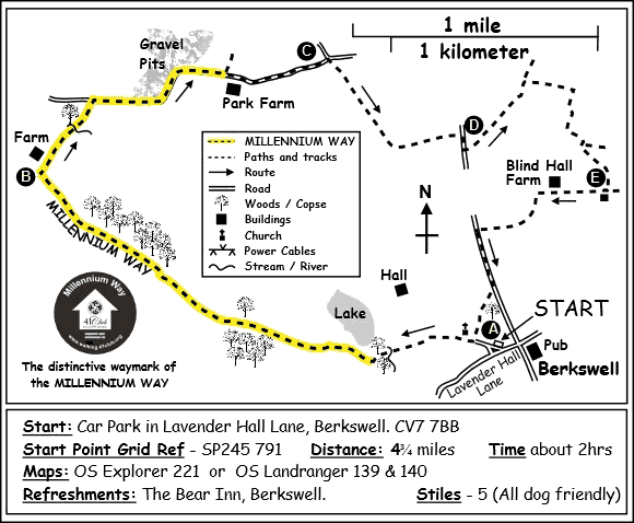 Route Map - Berkswell West Circular Walk