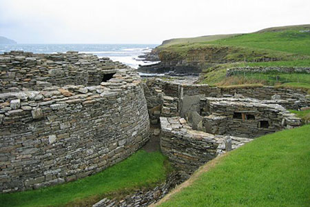 Midhowe Broch and outbuildings, Isle of Roussay, Orkney
