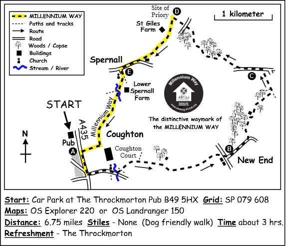 Route Map - Coughton Circular Walk