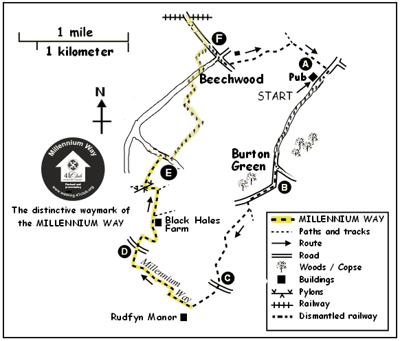Route Map - Burton Green & Beechwood Circular Walk