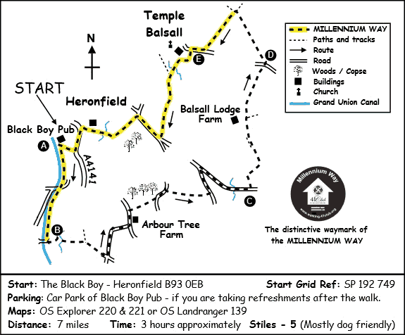 Route Map - Heronfield & Temple Balsall Circular Walk