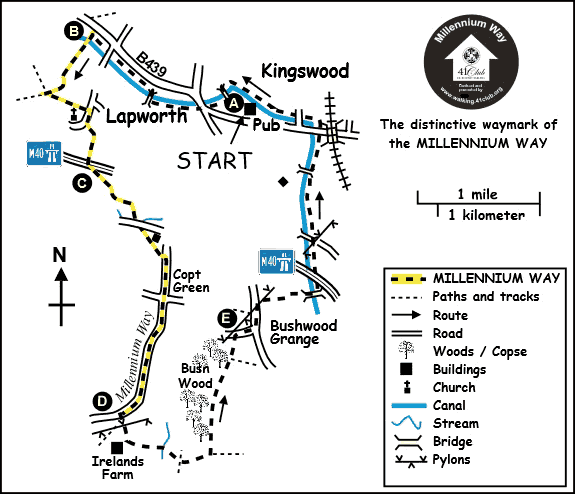 Route Map - Lapworth & Kingswood Circular Walk