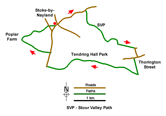 Route Map - River Box from Stoke-by-Nayland Walk