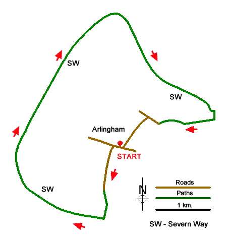 Route Map - River Severn from Arlingham Walk