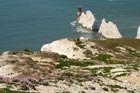 The Needles & Tennyson's Monument from Freshwater Bay